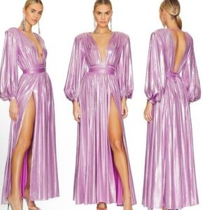 Bronx & Banco Zoe Lilac Maxi Gown Dress Size XL US 10 Metallic Special Occasion